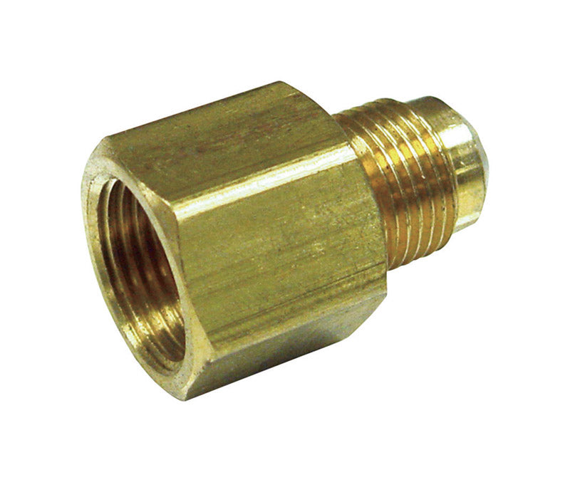 JMF COMPANY, JMF 1/2 in. Female Flare x 3/8 in. Dia. Male Flare Yellow Brass Reducing Adapter (Pack of 5)
