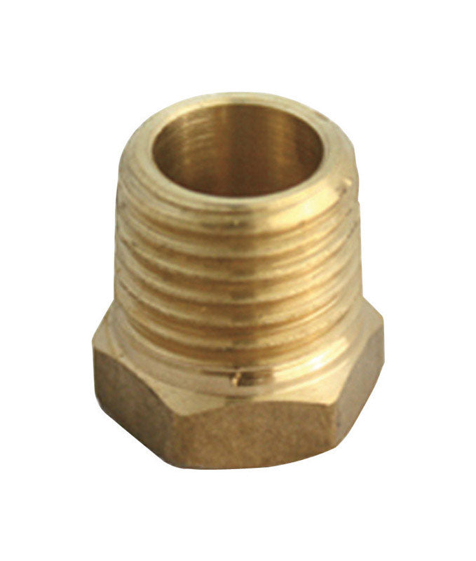 JMF COMPANY, JMF 1/2 in. MPT x 1/8 in. Dia. FPT Yellow Brass Hex Bushing (Pack of 2)