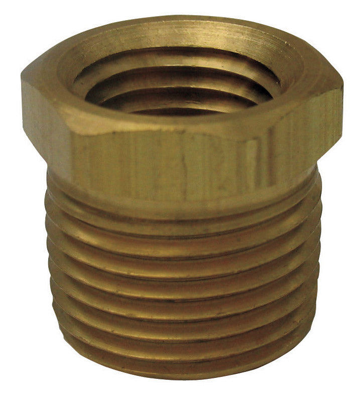 JMF COMPANY, JMF 3/8 in. MPT x 1/8 in. Dia. FPT Yellow Brass Hex Bushing (Pack of 2)
