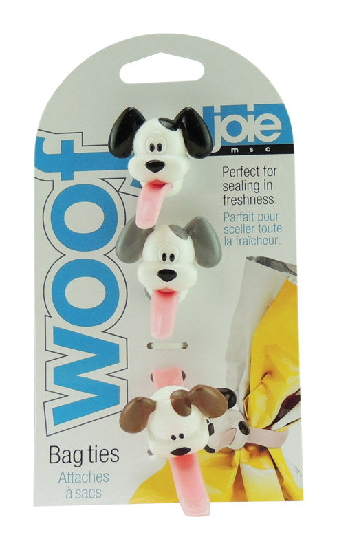 HAROLD IMPORT CO INC, Joie Woof Assorted Colors Silicone BPA-Free Bag Ties 7 L in.