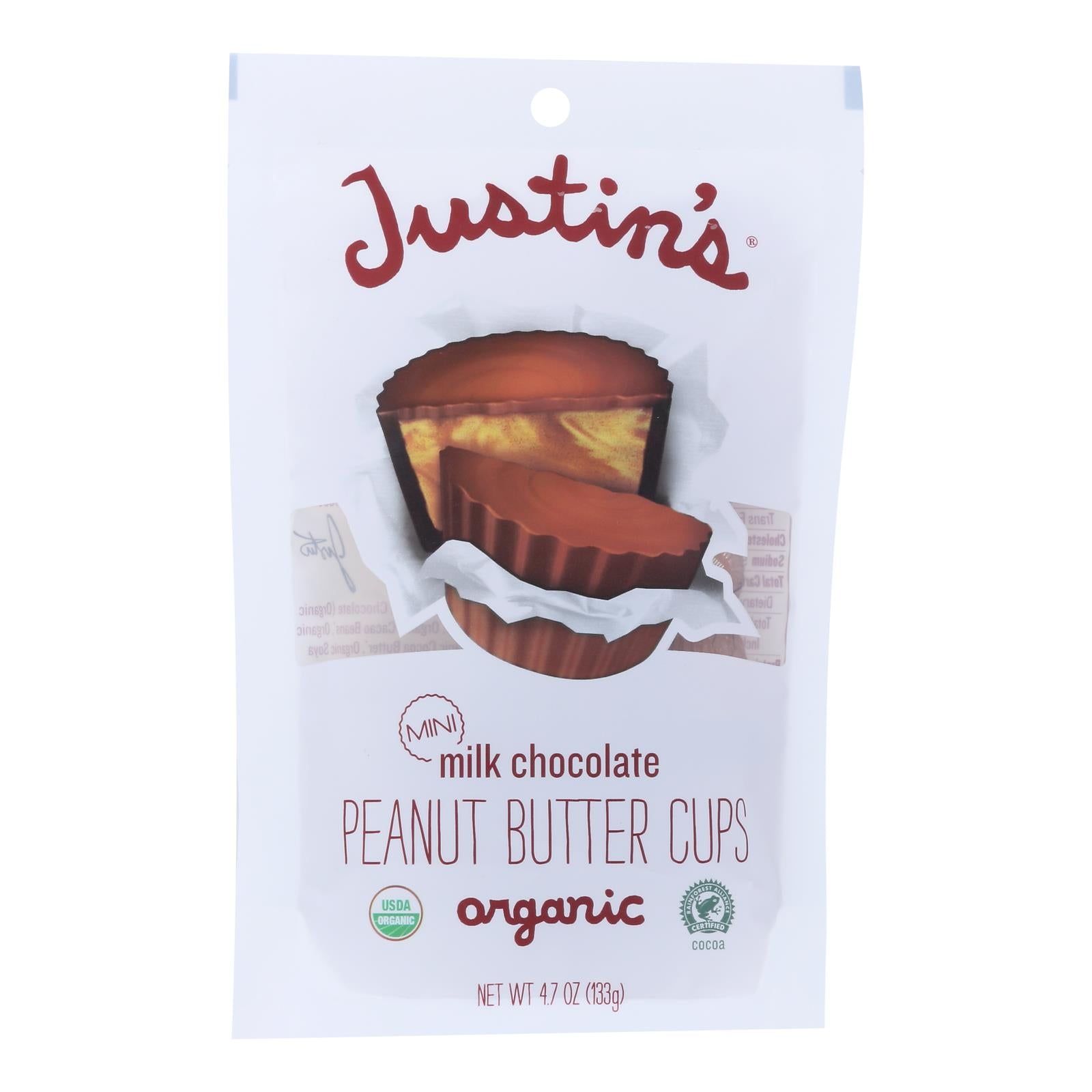 Justin'S Nut Butter, Justin's Nut Butter Peanut Butter Cups - Organic - Milk Chocolate - Mini - Case of 6 - 4.7 oz. (Pack of 6)