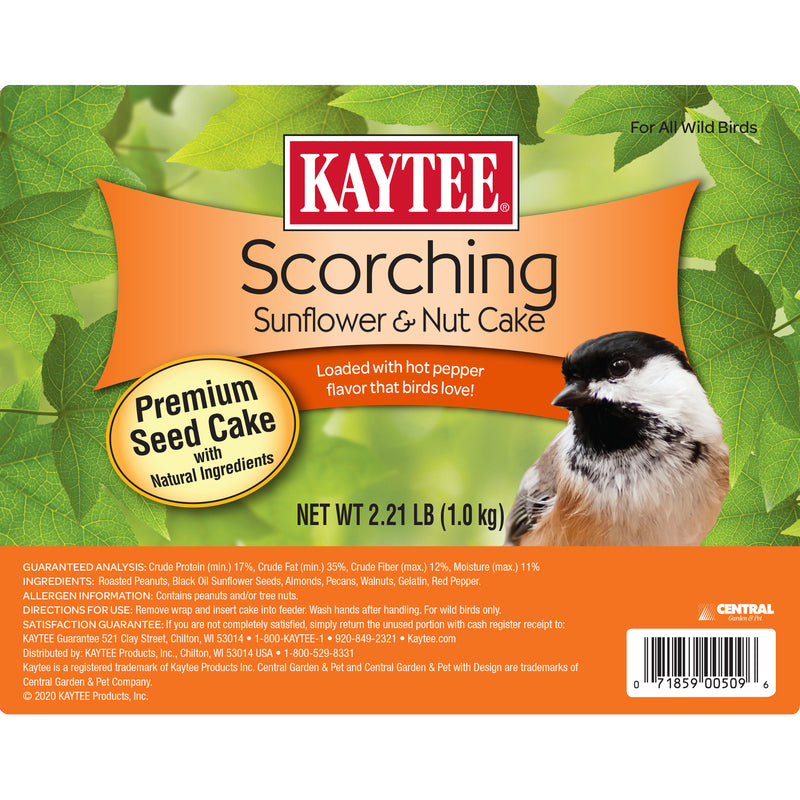KAYTEE PRODUCTS INC., Kaytee Scorching Songbird Roasted Peanuts Seed and Nut Cake 2.2 lb