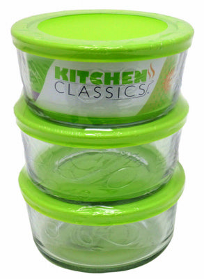 LIBRA INC, Kitchen Classics 4 cups Clear Food Storage Container Set (Pack of 3)