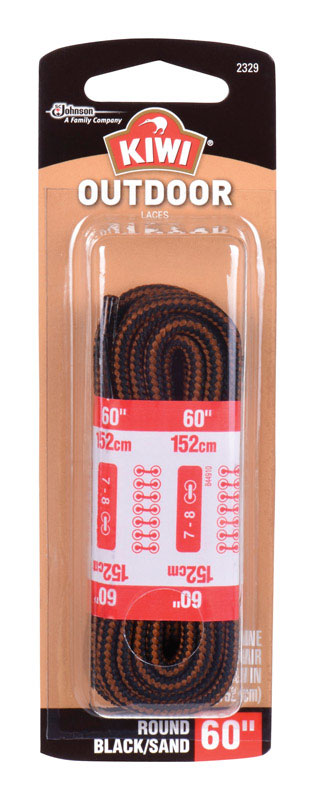 JOHNSON SC & SONS INC, Kiwi Outdoor 60 in. Black/Sand Boot Laces