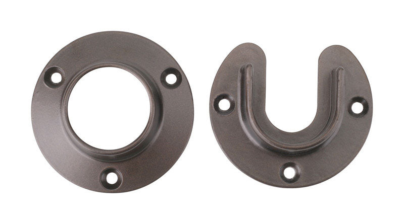 KNAPE & VOGT MFG CO, Knape & Vogt Pro HD 6-1/2 in. L x 1-3/8 in. Dia. Oil-Rubbed Bronze Steel Rod Socket (Pack of 6)