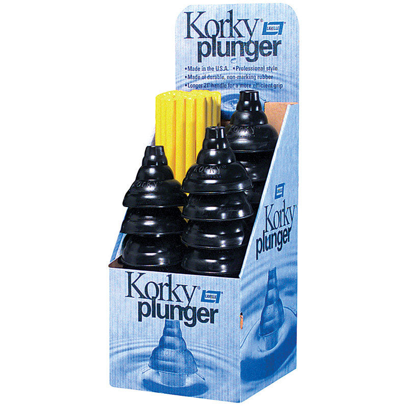 LAVELLE INDUSTRIES, Korky Toilet Plunger 21 in.   L X 6-1/4 in.   D