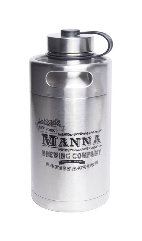 BRUMIS IMPORTS INC, Manna Stainless Steel Silver BPA Free Lead Free Insulated Bottle 64 oz. Capacity