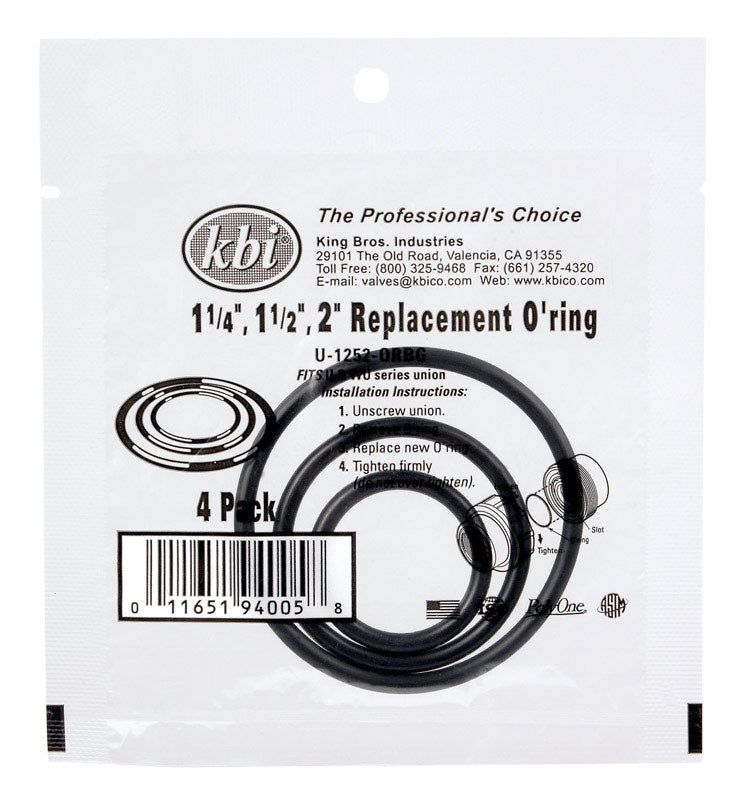 NDS, NDS  2 in. Dia. EPDM  Union O-Ring Pack  3 pk